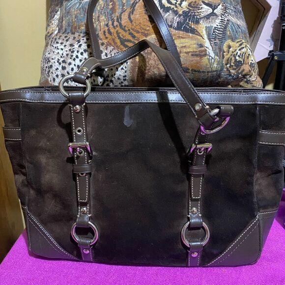 Coach F12836 Suede Leather Bag - Picture 6 of 7